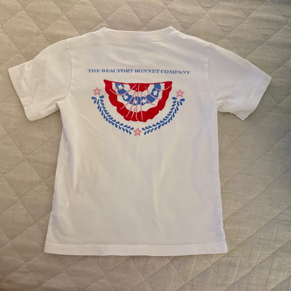 The Beaufort Bonnet Company White and Red Short Sleeve Tee
